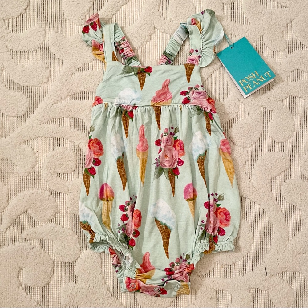 SOLD!! Posh Peanut Sophia bubble romper NWT!